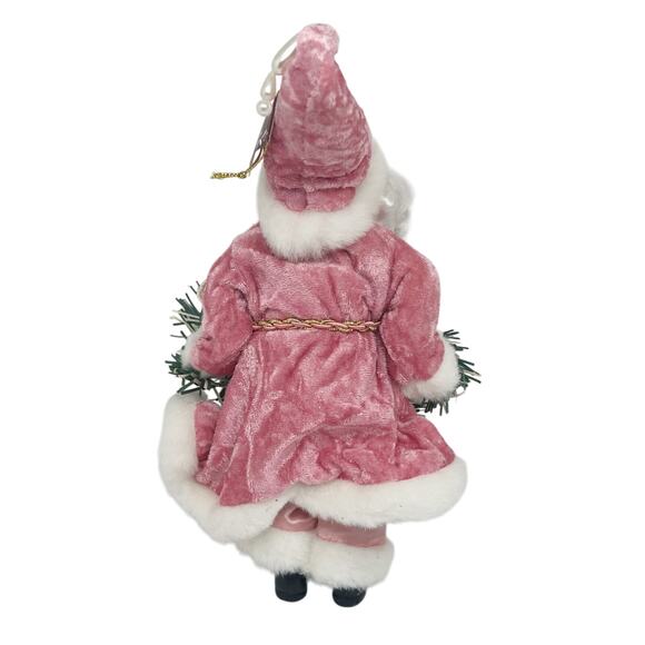 NWT Holiday Home Accents 11" Santa Claus Pink Velvet Suit Christmas Decoration - Picture 2 of 5